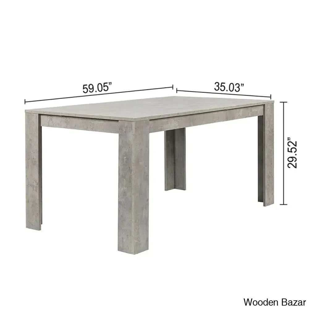 Adline Modern 4 Seater Dining Table Set - Wooden Bazar Walnut