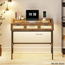Ahlem 3 Drawer Vanity Dressing Table Dresser With Led Light Rustic Brown