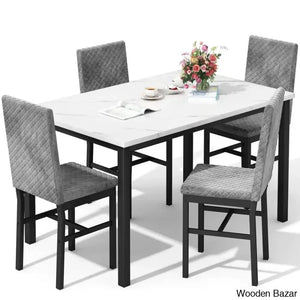 Akil 4 Seater Wooden Dining Table Set For Modern Homes - Bazar