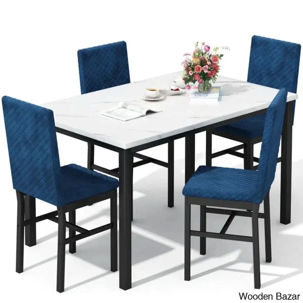 Akil 4 Seater Wooden Dining Table Set For Modern Homes - Bazar
