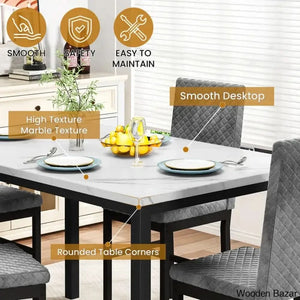 Akil 4 Seater Wooden Dining Table Set For Modern Homes - Bazar
