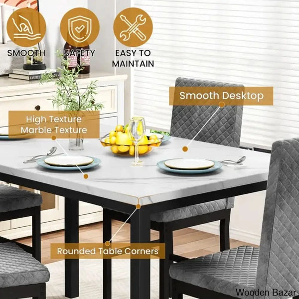 Akil 4 Seater Wooden Dining Table Set For Modern Homes - Bazar