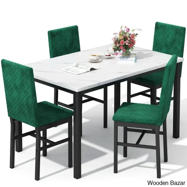 Akil 4 Seater Wooden Dining Table Set For Modern Homes - Bazar