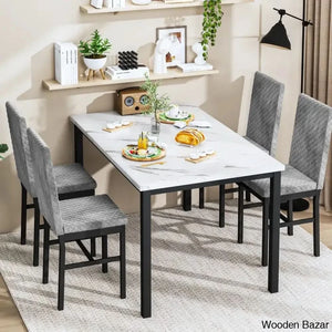 Akil 4 Seater Wooden Dining Table Set For Modern Homes - Bazar Grey