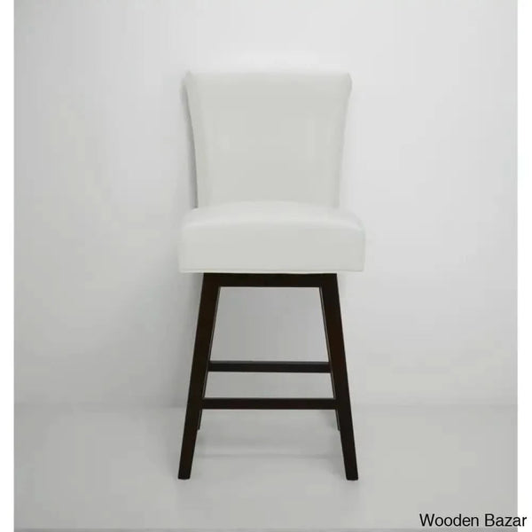 Alanyso Swivel Counter & Bar Stool (Set Of 2) - Wooden Bazar