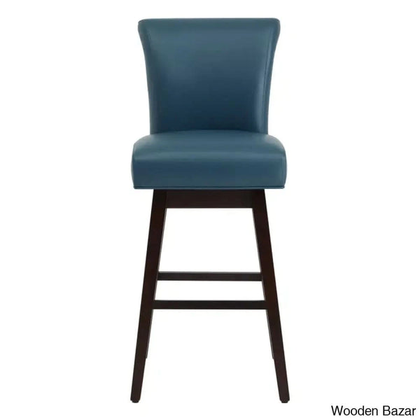 Alanyso Swivel Counter & Bar Stool (Set Of 2) - Wooden Bazar