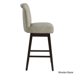 Alanyso Swivel Counter & Bar Stool (Set Of 2) - Wooden Bazar