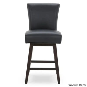 Alanyso Swivel Counter & Bar Stool (Set Of 2) - Wooden Bazar