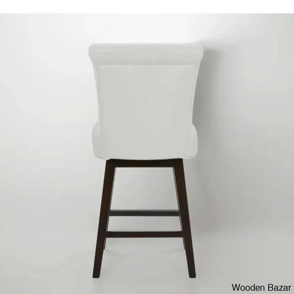 Alanyso Swivel Counter & Bar Stool (Set Of 2) - Wooden Bazar