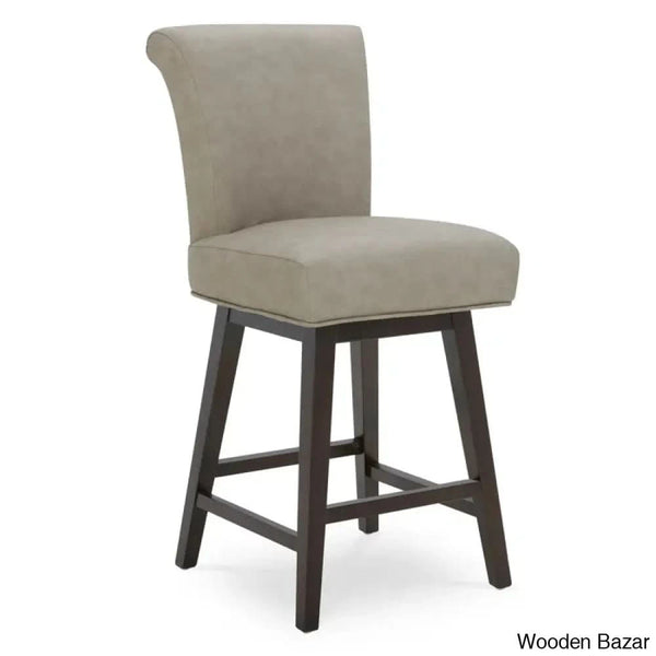 Alanyso Swivel Counter & Bar Stool (Set Of 2) - Wooden Bazar