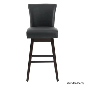 Alanyso Swivel Counter & Bar Stool (Set Of 2) - Wooden Bazar