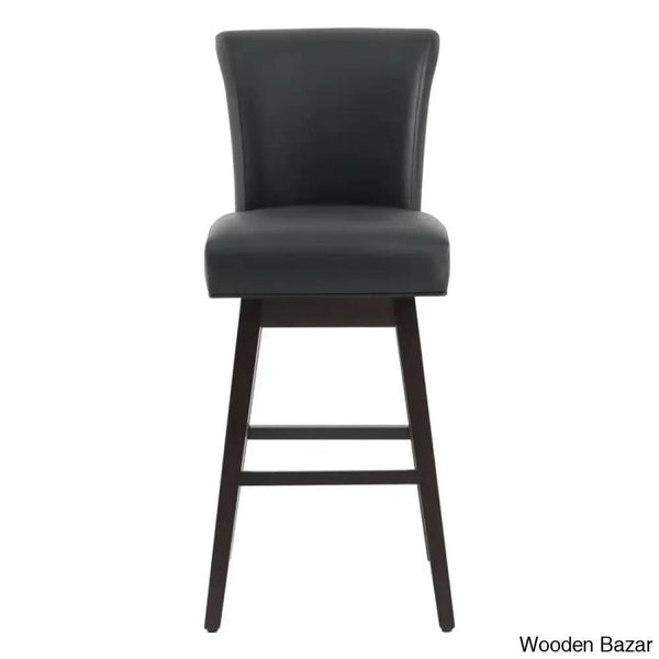 Alanyso Swivel Counter & Bar Stool (Set Of 2) - Wooden Bazar