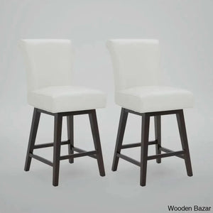 Alanyso Swivel Counter & Bar Stool (Set Of 2) - Wooden Bazar Light Gray / (26’’ Seat Height)