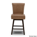Alanyso Swivel Counter & Bar Stool (Set Of 2) - Wooden Bazar Saddle Brown / (30’’ Seat Height)