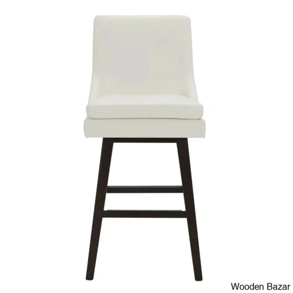 Aleksyc Swivel Solid Wood Counter And Bar Stool (Set Of 2)