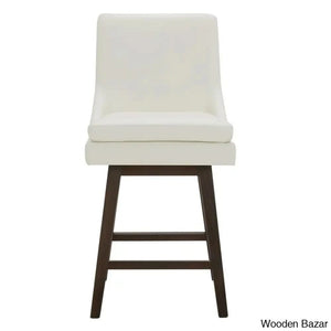 Aleksyc Swivel Solid Wood Counter And Bar Stool (Set Of 2)