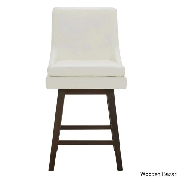 Aleksyc Swivel Solid Wood Counter And Bar Stool (Set Of 2)