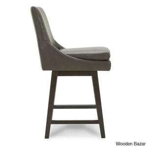 Aleksyc Swivel Solid Wood Counter And Bar Stool (Set Of 2)