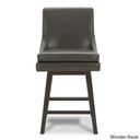 Aleksyc Swivel Solid Wood Counter And Bar Stool (Set Of 2) Retro Gray / Bar (30’’ Seat Height)