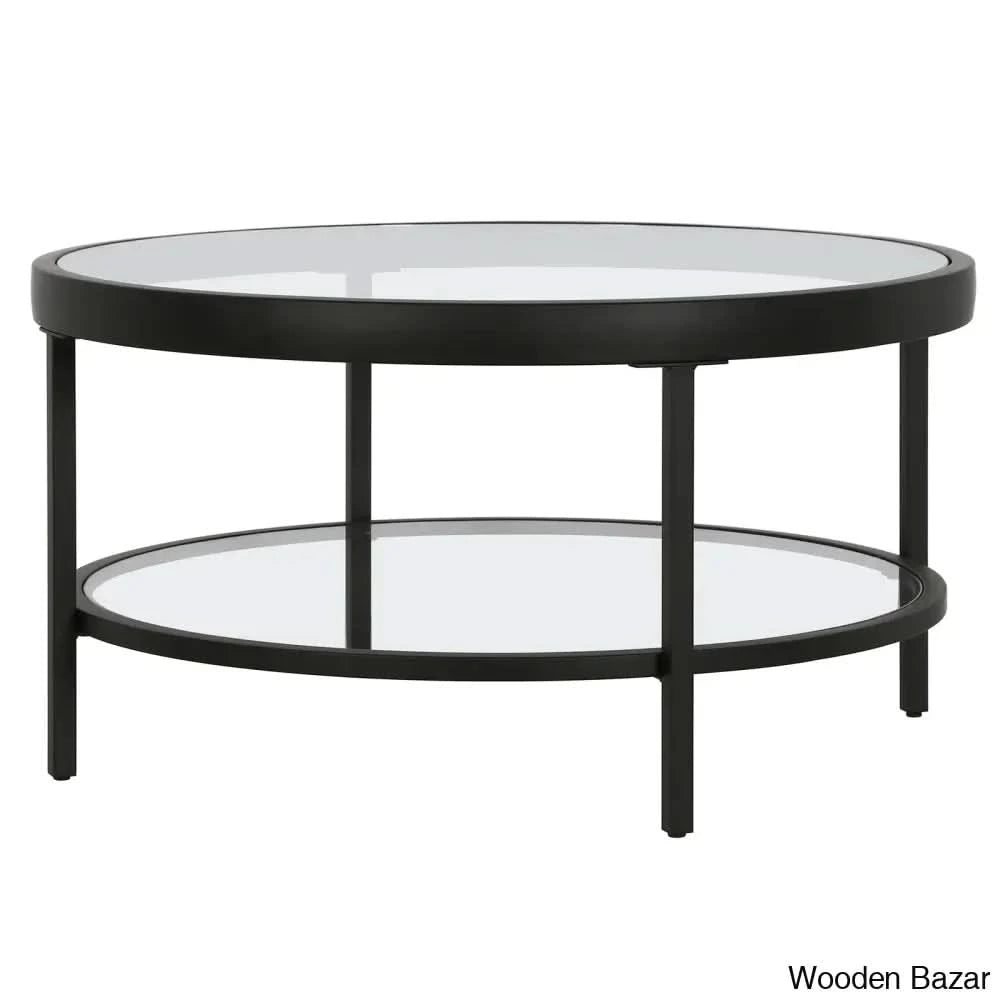 Alexisa 32’’ Wide Round Coffee And Center Table Blackened Bronze