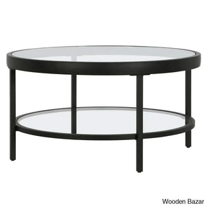 Alexisa 32’’ Wide Round Coffee And Center Table Blackened Bronze