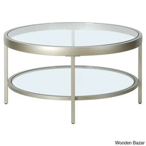 Alexisa 32’’ Wide Round Coffee And Center Table Satin Nickel
