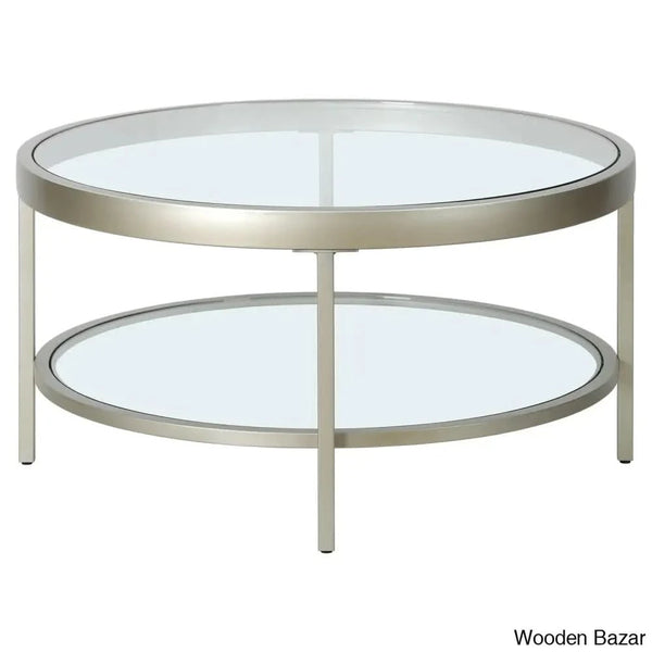 Alexisa 32’’ Wide Round Coffee And Center Table Satin Nickel