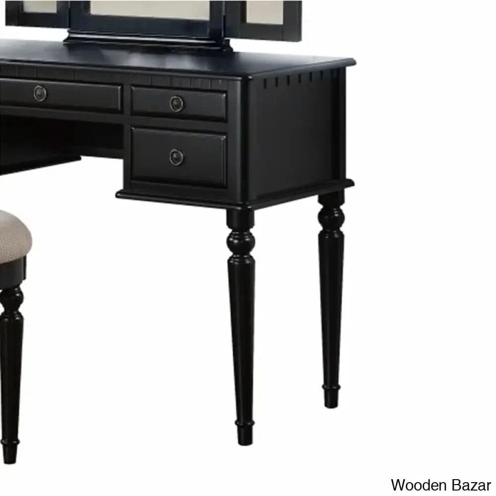 Alexyia Vanity Dressing Table With Mirror And Stool