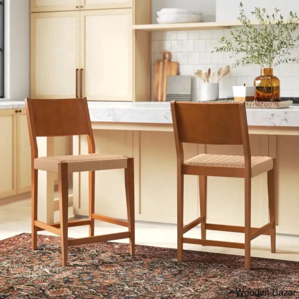 Alistaira Swivel Solid Wood Counter And Bar Stool (Set Of 2) Brown / Bar Stool (30” Seat Height)