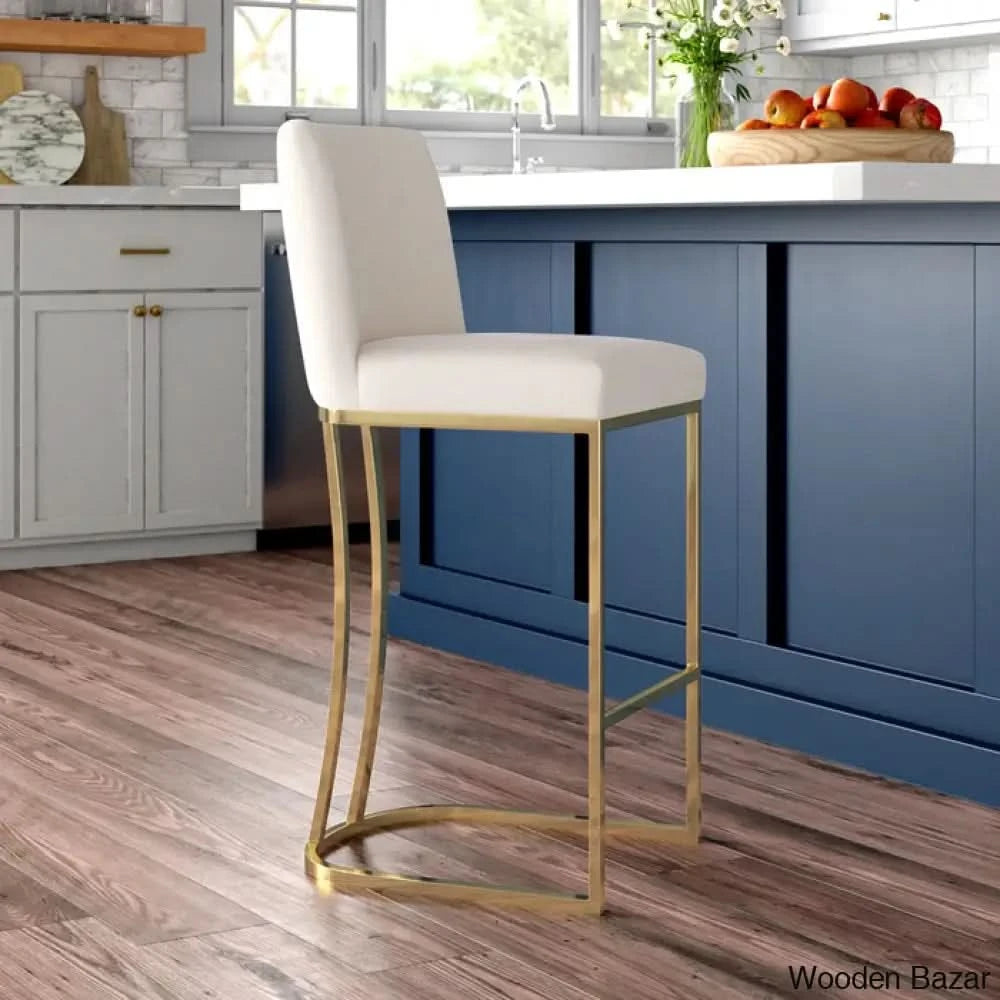 Allenvaley Swivel Upholstered 26’’ Counter And Bar Stool Gold / Cream