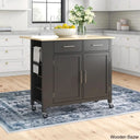 Allura Kitchen Island Trolley Cart Cabinet Kitchen Island With Storage Black