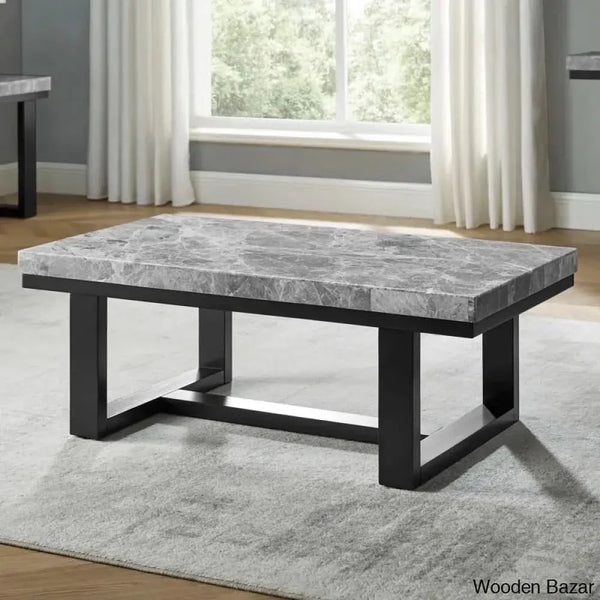 Almeniya Marble Top Coffee And Center Table Gray