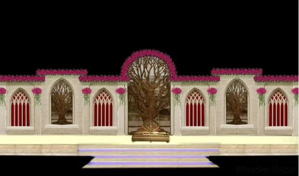 Alok Stunning Backgrounds Handmade Fiberglass Stage For Wedding Pupose - Wooden Bazar