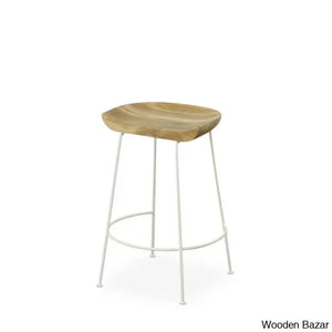 Aloraz Swivel Counter And Bar Stool With Metal Frame (Set Of 2)