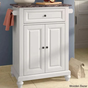 Altonio Marble Top Kitchen Cart Trolley Cart Cabinet Kitchen Island With Storage