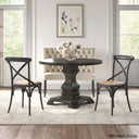 Alvina 4 Seater Modern Solid Pine Corner Breakfast Nook With Hidden Storage Set Black