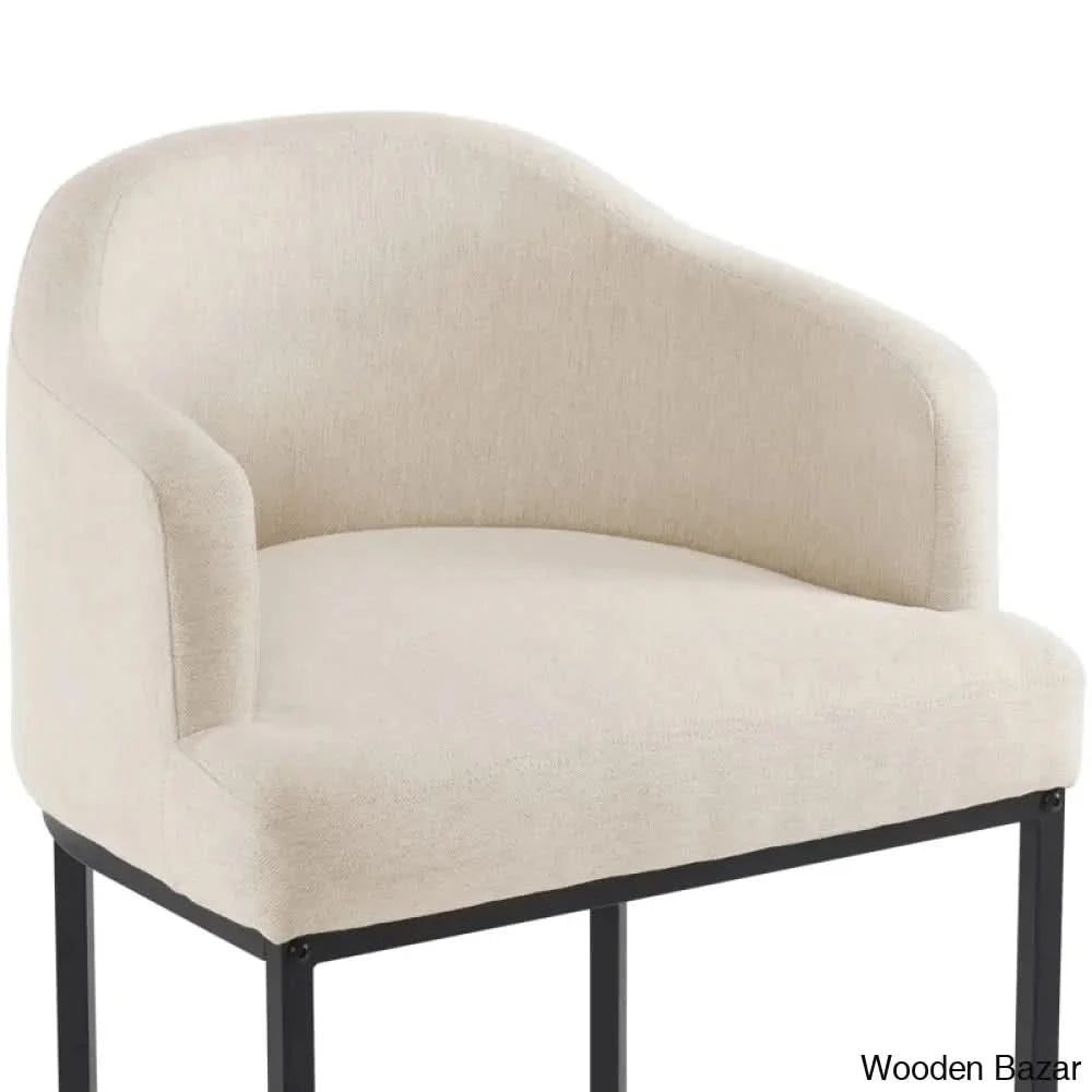 Alyces Swivel 27’’ Counter And Bar Stool With Metal Frame Linen / 1