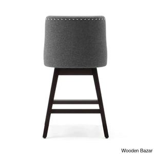 Amaniay Swivel Upholstered 26’’ Counter And Bar Stool With Solid Wood Frame