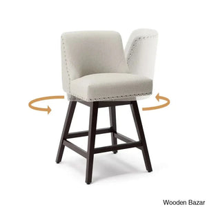 Amaniay Swivel Upholstered 26’’ Counter And Bar Stool With Solid Wood Frame