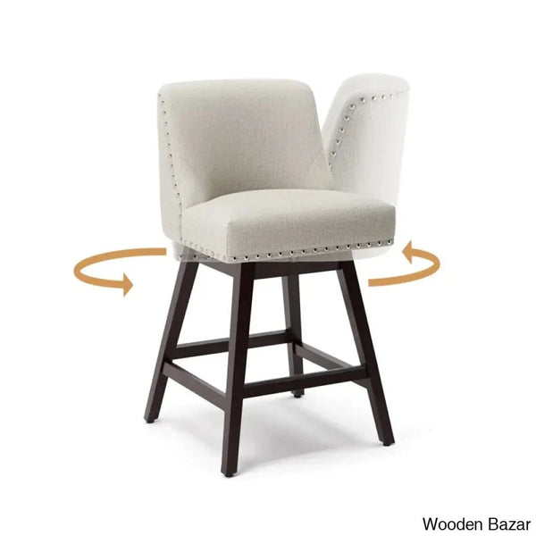 Amaniay Swivel Upholstered 26’’ Counter And Bar Stool With Solid Wood Frame