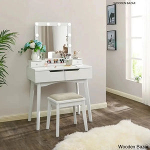 Andee Set Andee Makeup Vanity Set with Dressing Table & Stool and Mirror