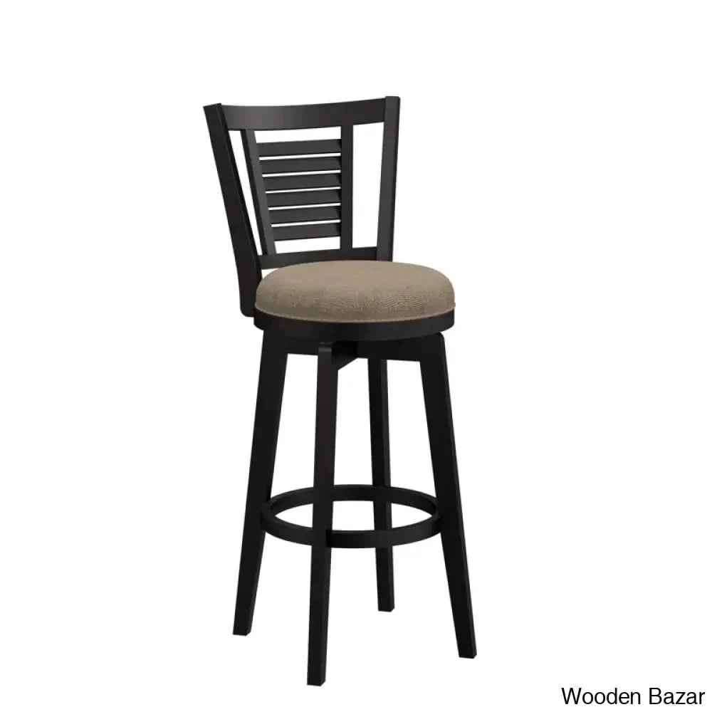 Andoro Swivel Counter And Bar Stool With Solid Wood Frame Bar (30.25” Seat Height)