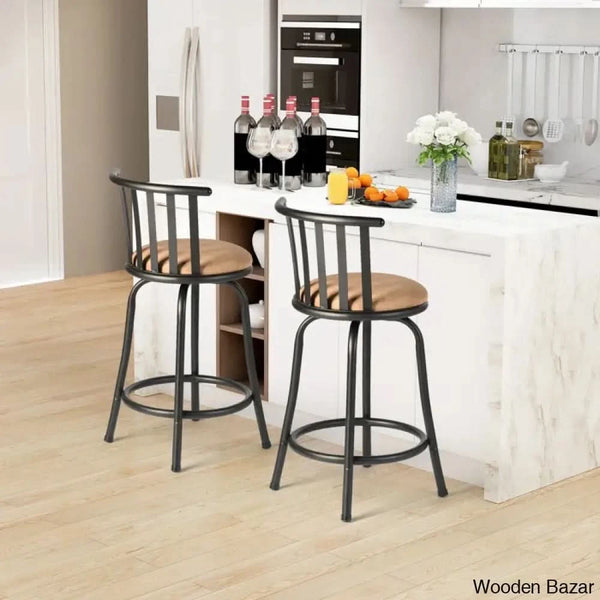Andrienney Swivel Upholstered Counter And Bar Stool With Both 24’’/29’’ Legs Shipped (Set Of 2)