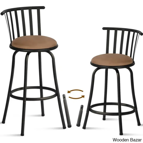 Andrienney Swivel Upholstered Counter And Bar Stool With Both 24’’/29’’ Legs Shipped (Set Of 2)