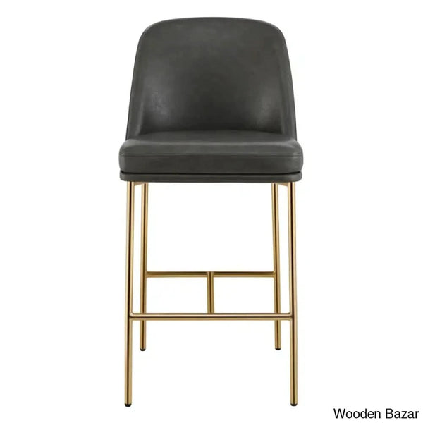 Angelicko Swivel Upholstered 27’’ Counter And Bar Stool With Metal Frame (Set Of 2)