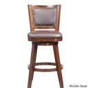 Angelijaz Swivel Upholstered Bar Stool With Solid Wood Frame Cherry / Bar (30’’ Seat Height)