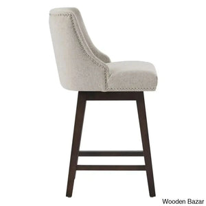 Annastine Swivel Upholstered 26’’ Counter And Bar Stool With Solid Wood Frame