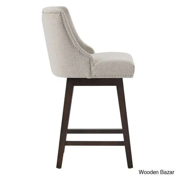 Annastine Swivel Upholstered 26’’ Counter And Bar Stool With Solid Wood Frame