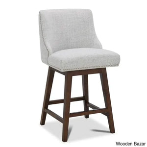 Annastine Swivel Upholstered 26’’ Counter And Bar Stool With Solid Wood Frame