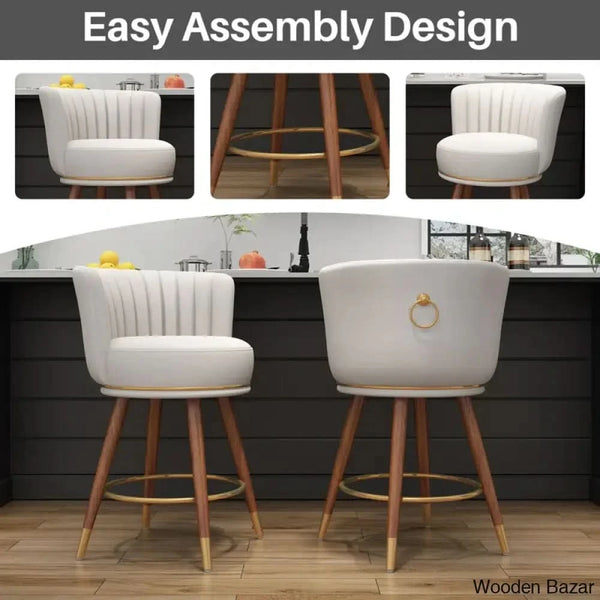 Annelio Swivel 24’’ Counter Height Bar Stools And Bar For Kitchen Island